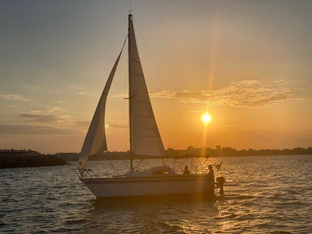 sailboat sunset